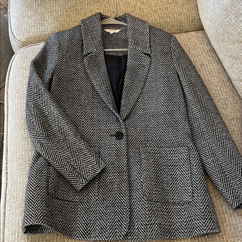 Amaryllis Black and White Herringbone Jacket
